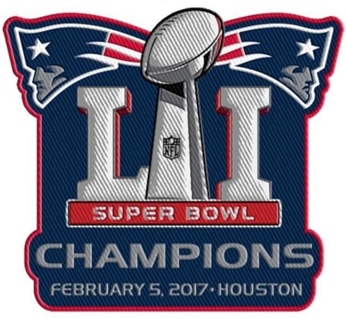 Stitched New England Patriots Super Bowl LI Champions Jersey Patch - Click Image to Close